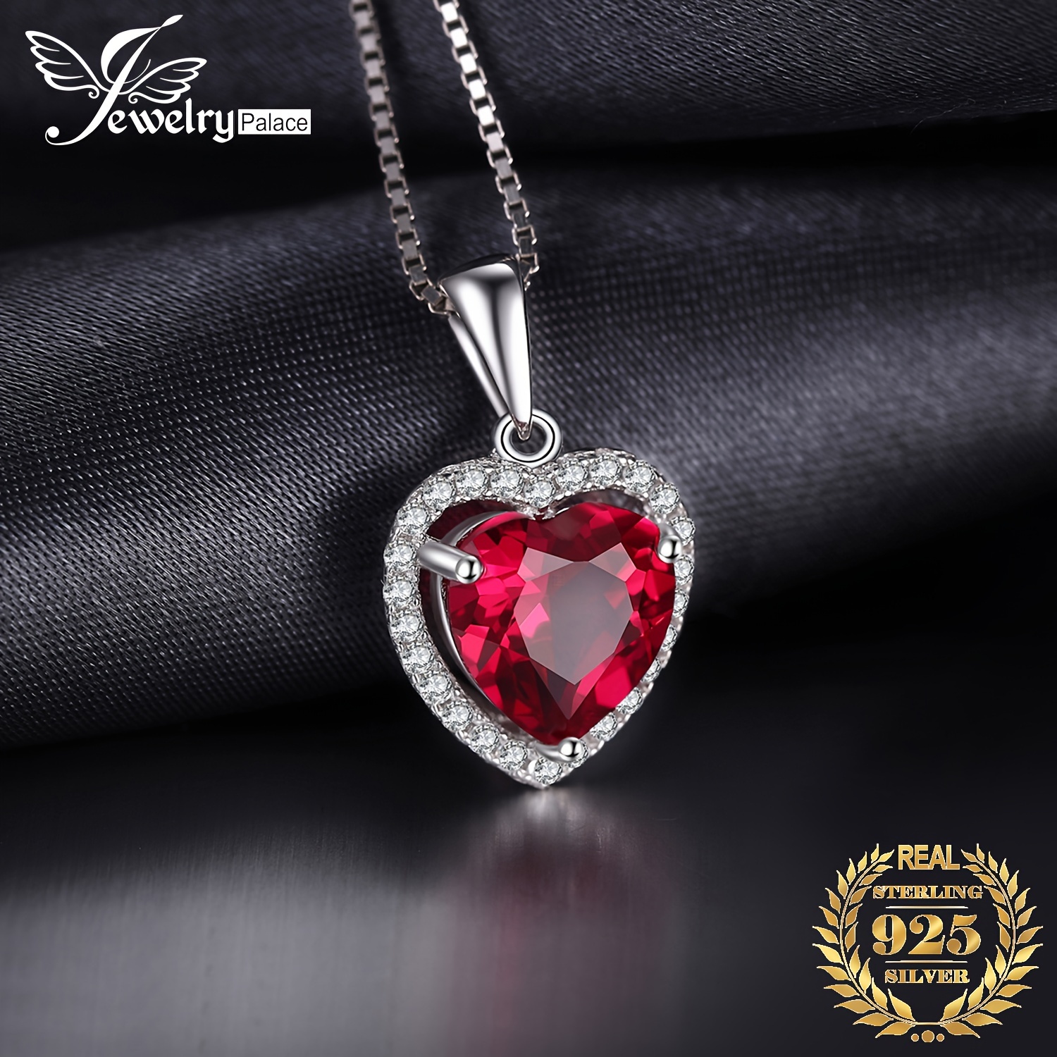 

1pc 925 Sterling And Cute Love Heart Red Pendant Necklace 45cm For Women For Girl For Valentine's Day Gift For Daily Decoration For Dating Gift Fine Jewelry