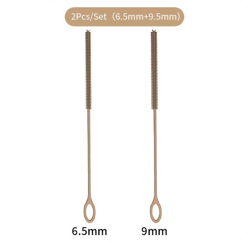 Set 8 Spazzole Per Pulire Bottiglie, In Acciaio Inox, Manico Lungo, Per Cannucce, Biberon, Decanter, Teiere, Fori, Multiuso, Con Gancio - 2
