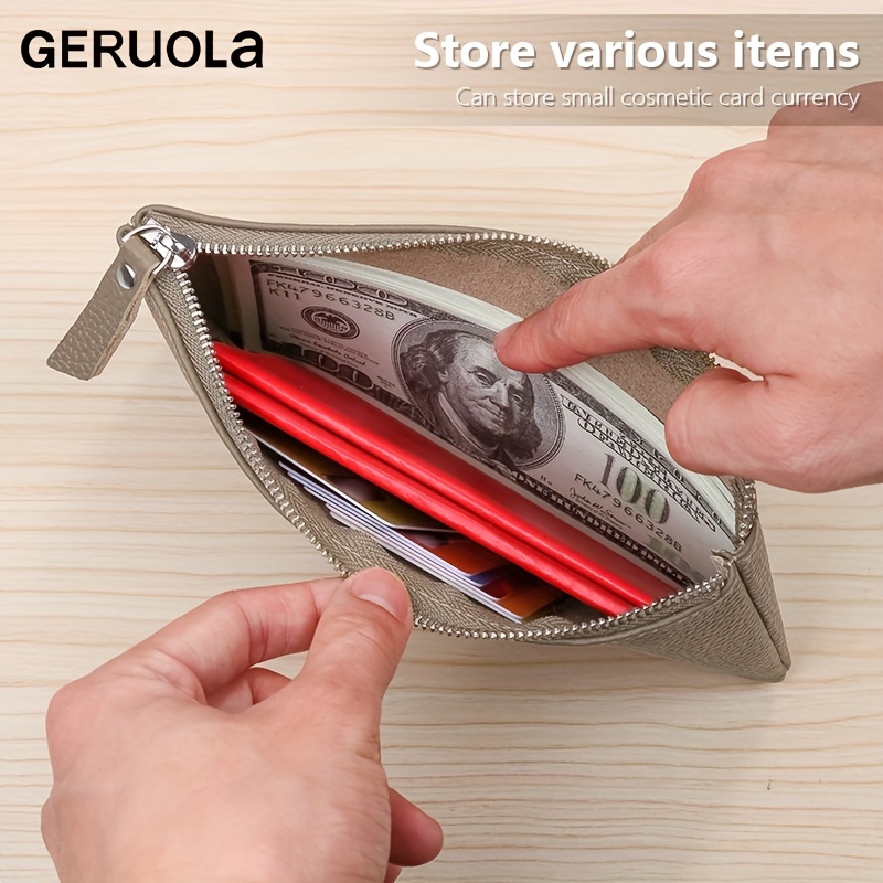 Genuine Top-Grain Leather Long Wallet with Zipper for Passport, Driver's License, Documents, Earphones, Cable, Cash, and Makeup - Halloween, Christmas, Thanksgiving Gift