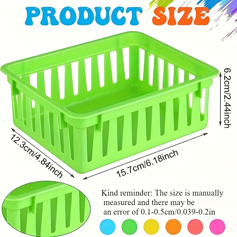 8pcs Stackable Plastic Storage Baskets for Office and Home