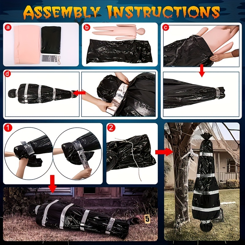 Halloween Leiche Deko 5.4 FT | Aufblasbarer Toter Körper