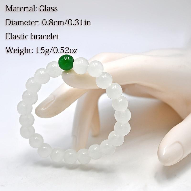 2 Pairs Elegant Women's Transparent Glass Bead Bracelets
