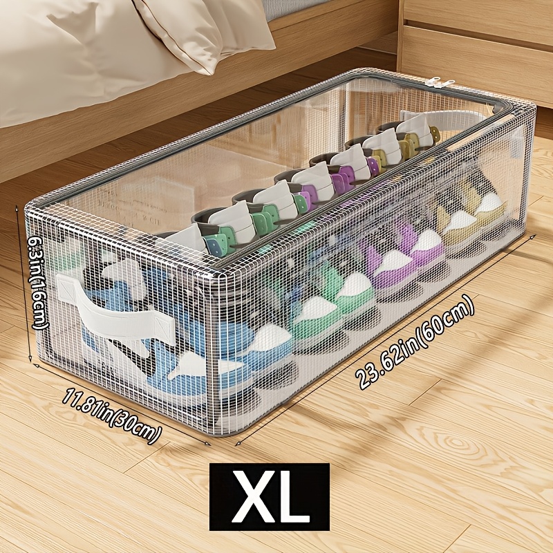 TEMU 1 Scatola Portascarpe Pieghevole - Organizzatore Multifunzionale Impilabile, per Camera da Letto e Soggiorno, Design Risparmio , Contenitore