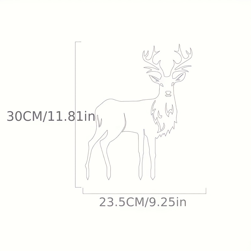 Image of Inch Rustic Iron Sculpture - Vintage Outdoor Stag Statue With Antlers, Freestanding Lawn Ornament For Yard, Patio, Or Christmas Holiday Decor (no Electricity Needed)
