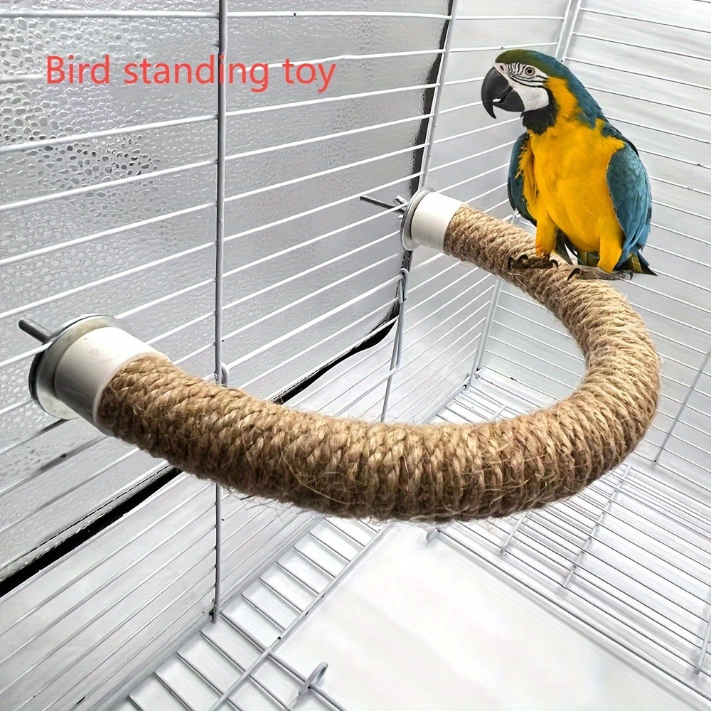 natural jute rope u shaped bird perch stand swing toy Temu