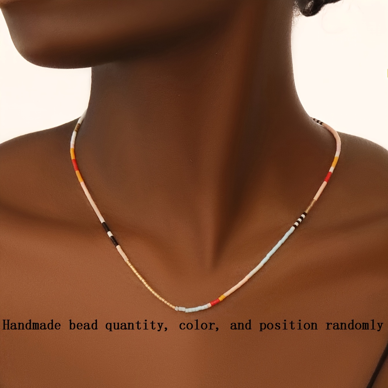 Image of Elegant Handcrafted Colorful Beaded Choker Necklace - Fade-resistant, Resin , Ideal Sister Gift For Valentine's, Mother's Day & Carnival - Versatile Daily Accessory