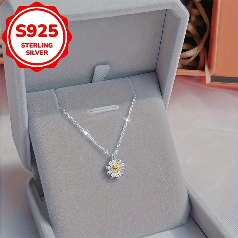 TEMU S925 Sterling Silvery Fashion Necklace For Women Featuring A , Chic And Sophisticated, An Ideal Present For Valentine's Day, , Everyday Use, ,