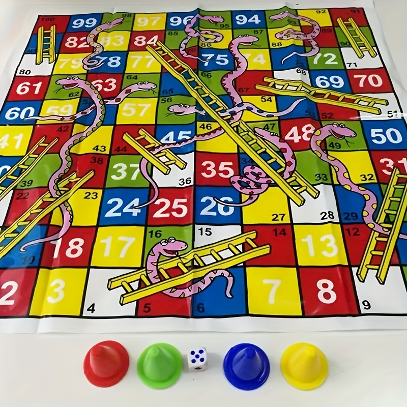 

Snakes & Ladders Family Board Game - Ideal For & Skills, Perfect Birthday Gift