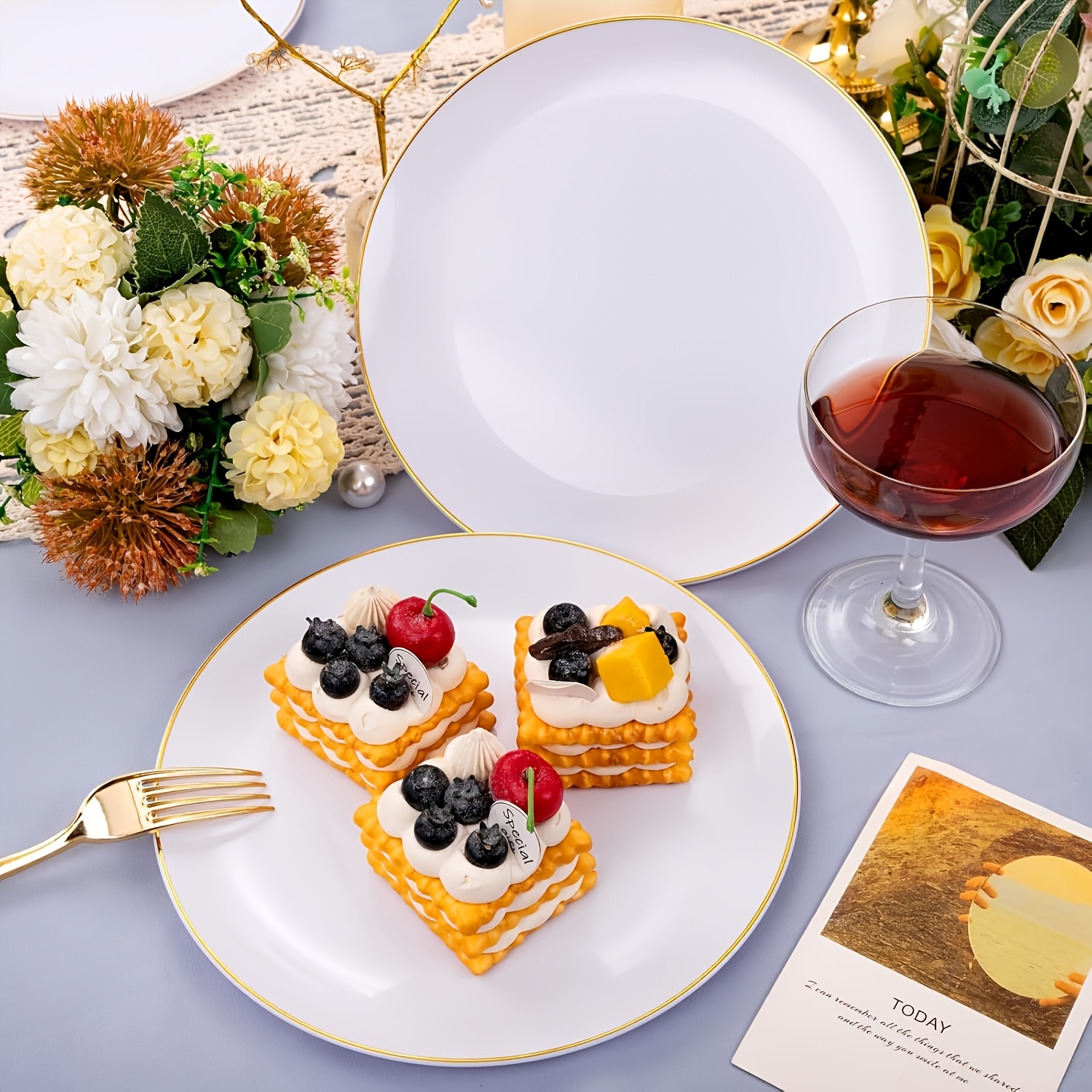 Wedding Hard Plastic Plates Scalloped Edge Plastic 10