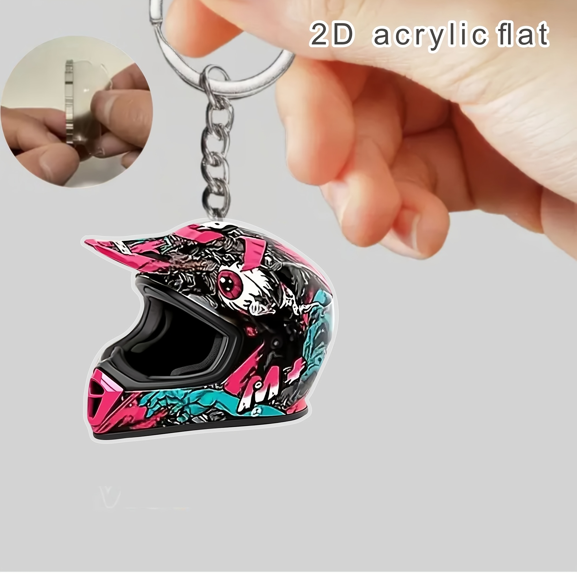 TEMU Llavero acrílico 2D con diseño cyberpunk, la mecánica en un pequeño, ofreciendo un estilo muy moderno y . Ideal como accesorio para bolsos,