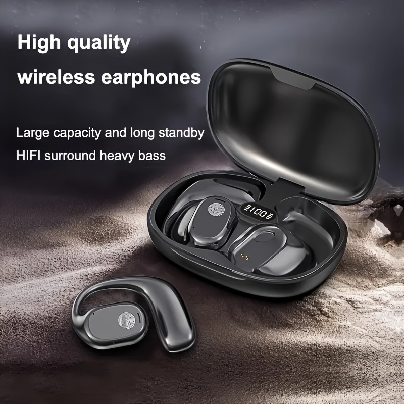 Auriculares Inalambricos Deportivos, Auriculares Bluetooth 5.3 con Mic,  Cascos Cancelación de Ruido Bass, In-Ear Running IP7 Impermeable 48H LED  Carga USB-C : : Electrónica