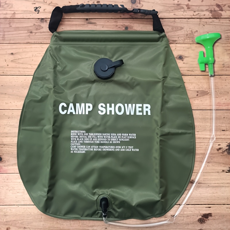E-shop 5-Gallonen Solarbetriebene Camping Duschbeutel - Tragbare Badetasche mit abnehmbarer Schlauch und austauschbarem Duschkopf für Outdoor Reisen,