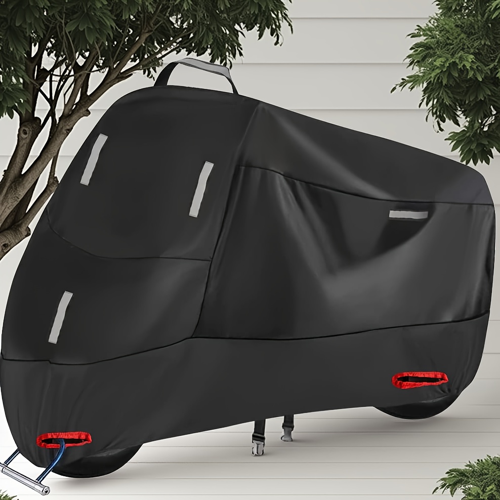 TEMU High Quality Oxford Motorcycle Cover- Protection, Suitable For Vehicle Models, Durable, Black, Safe Motorcycle Storage| Reflective Safety Function| Uv Resistant Cover, Motorcycle Cover