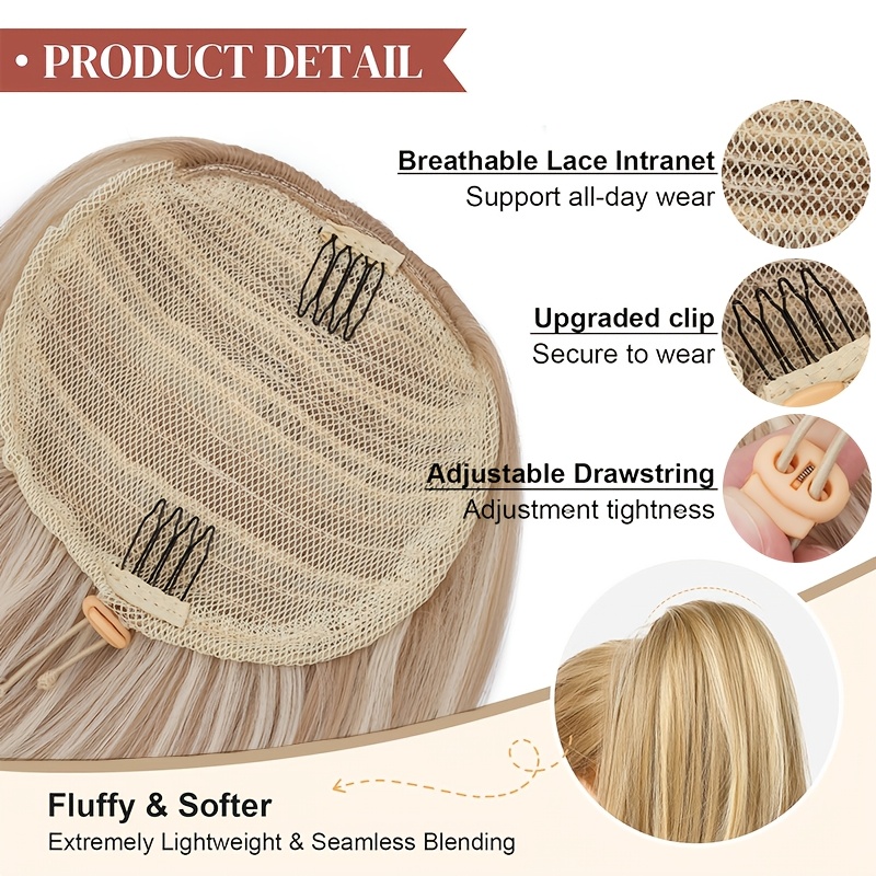 luxurious 22 fluffy layered ponytail extension extra thick straight clip in hairpiece for women natural looking drawstring design   daily wear parties party hair accessory   hair extension glossy   accessories details 2