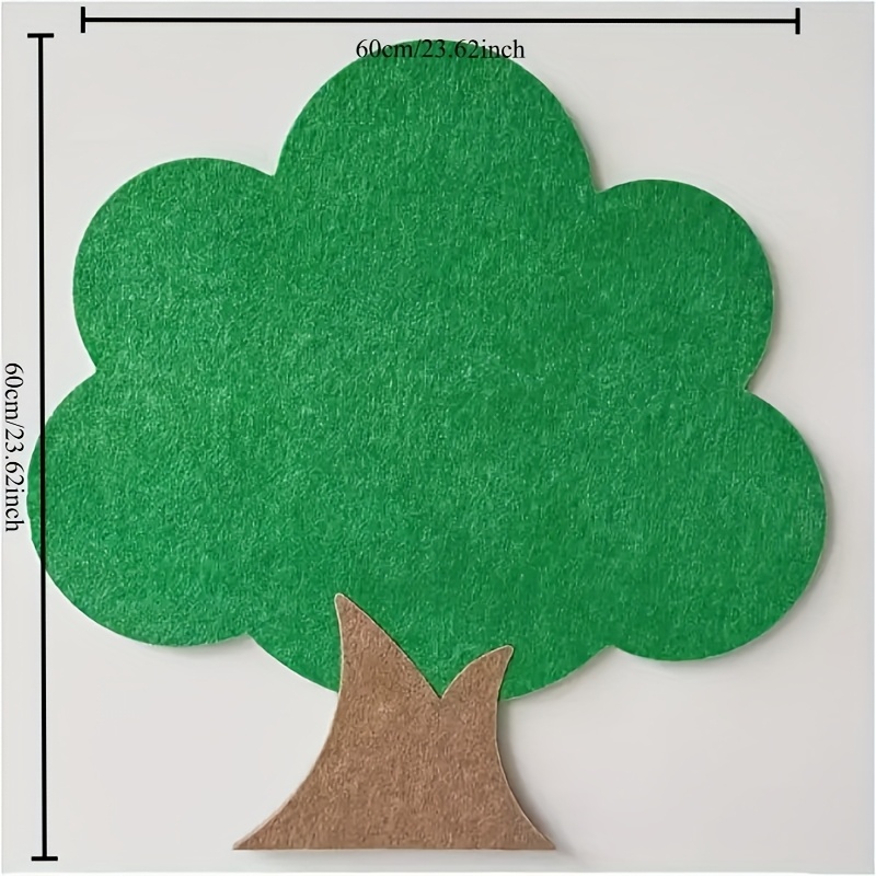 TEMU 1-pack 23.6*23.6 Inches Felt Tree-like Wall Decoration -self-adhesive- For Home, Office, Kitchen, Bathroom - Decorative Memo Board- No Tools Needed [ If The Size Is Applicable ]