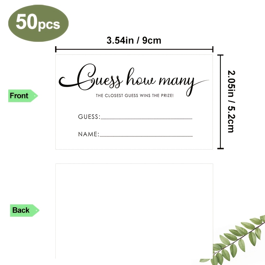 TEMU Lot de 50 cartes de jeu « », mesurant 9 × 5,2 cm, avec un design simple et élégant, des questions de devinettes manuscrites et un espace vierge