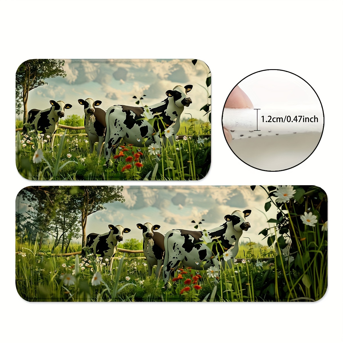 

1/2pcs, Farm Cows Kitchen Rugs, Non Slip Washable Thicken Kitchen Mat, Kitchen Carpet Rugs For Kitchen Floor, Kitchen Mats For Floor Kitchen Rugs Non Slip Kitchen Runner Rug, Home Decor, Room Decor