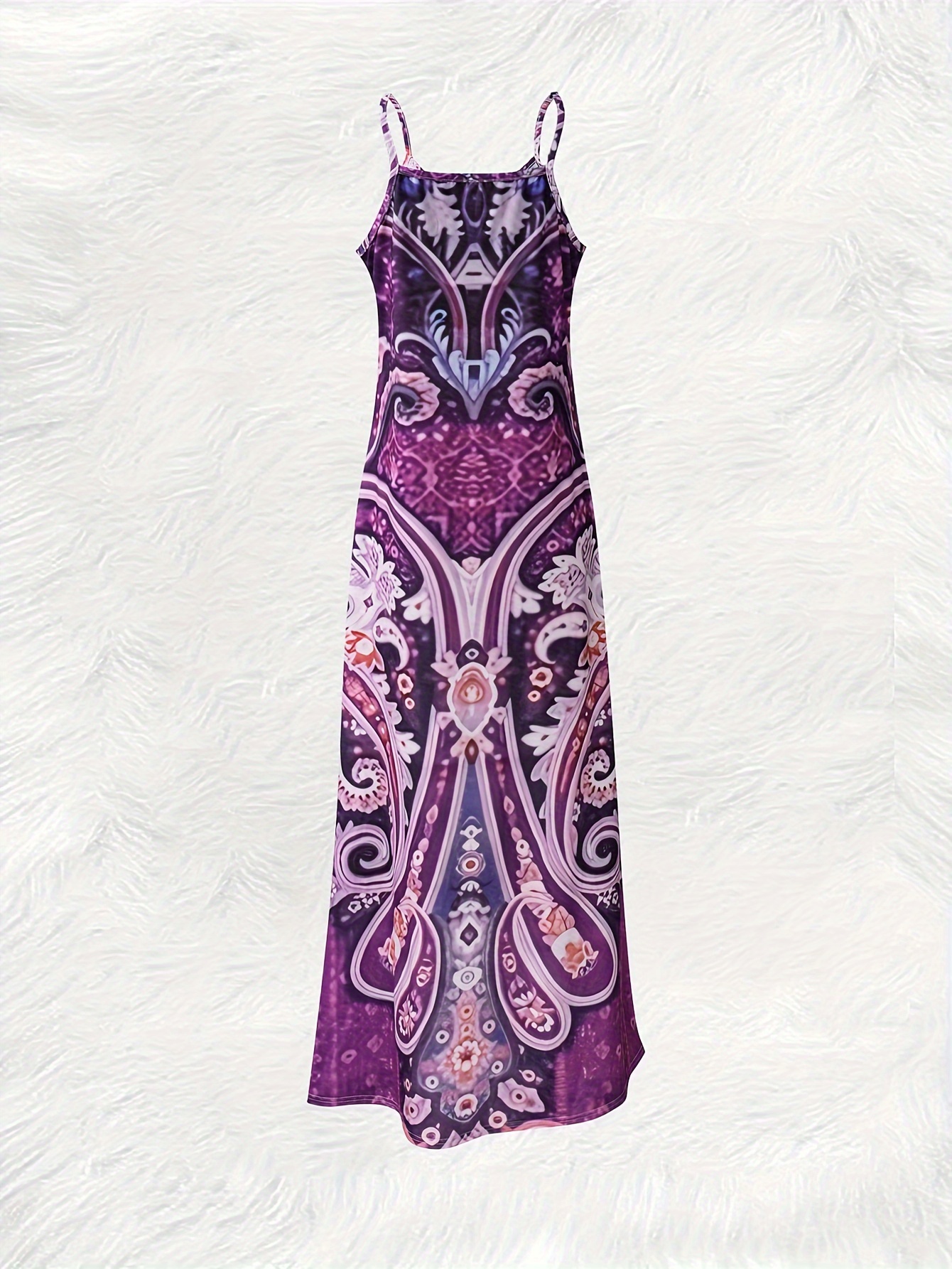 open lace back dress Venus Printed Linen Two-Piece Set | Purple Paisley Border