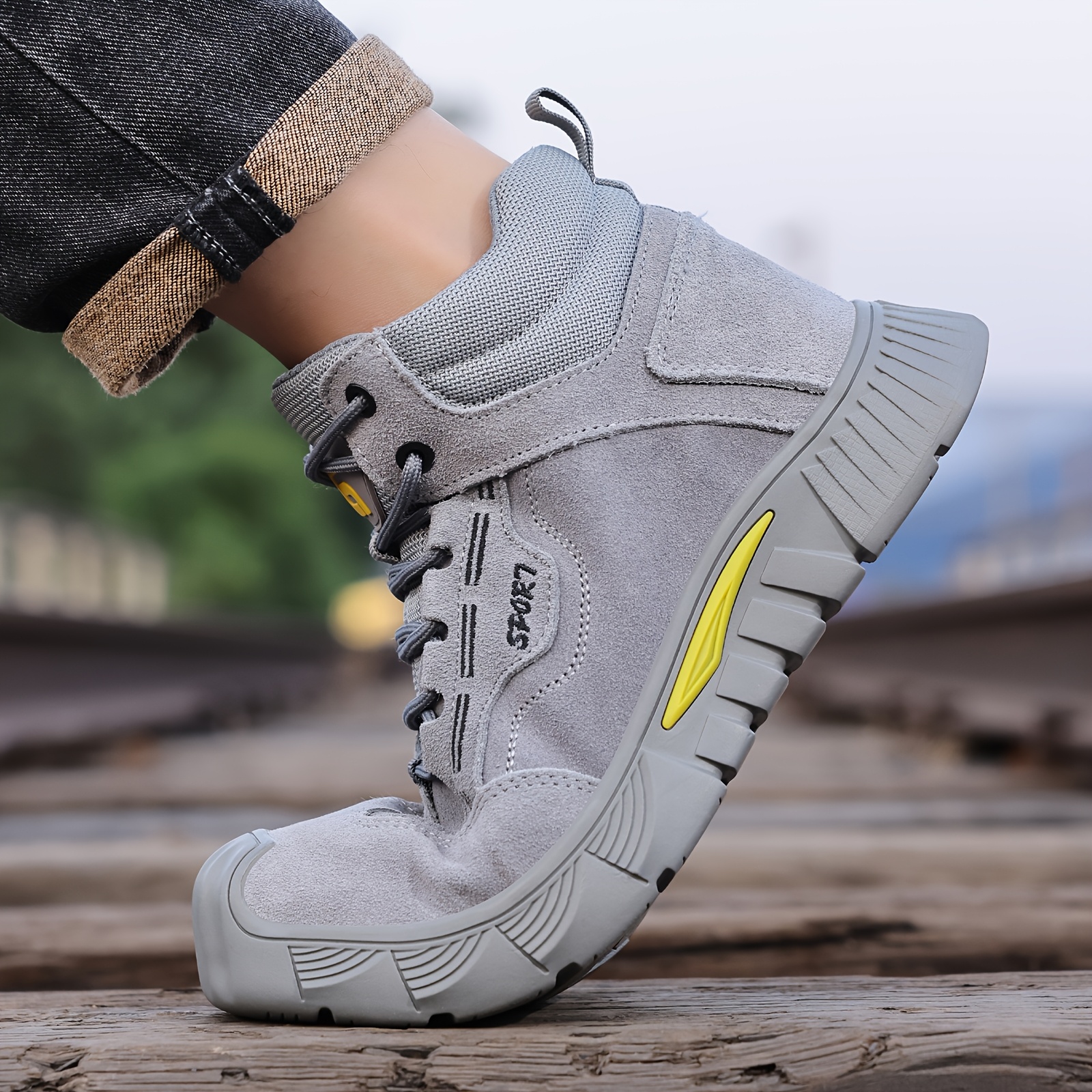 steel toe work shoes wear resistant puncture proof work boots wear resistant lightweight and odor resistant safety boots industrial construction safety shoes temu Temu