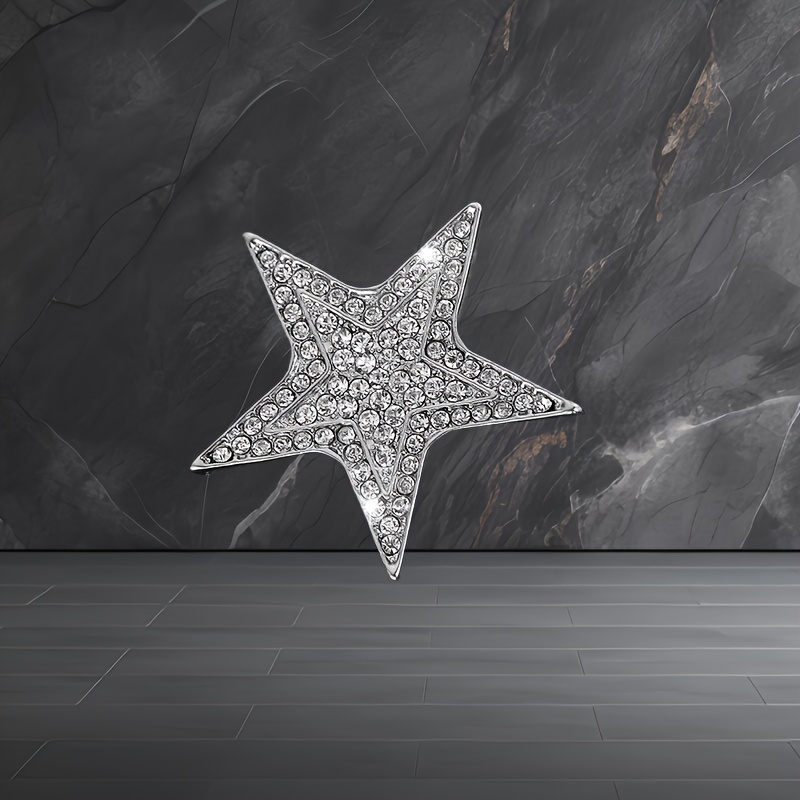 E-shop 1 Stück Luxus Strass-Stern-Brosche – Vollständig bedeckte fünfzackige Sternform mit funkelnden Strasssteinen, elegantes Accessoire für Damen &