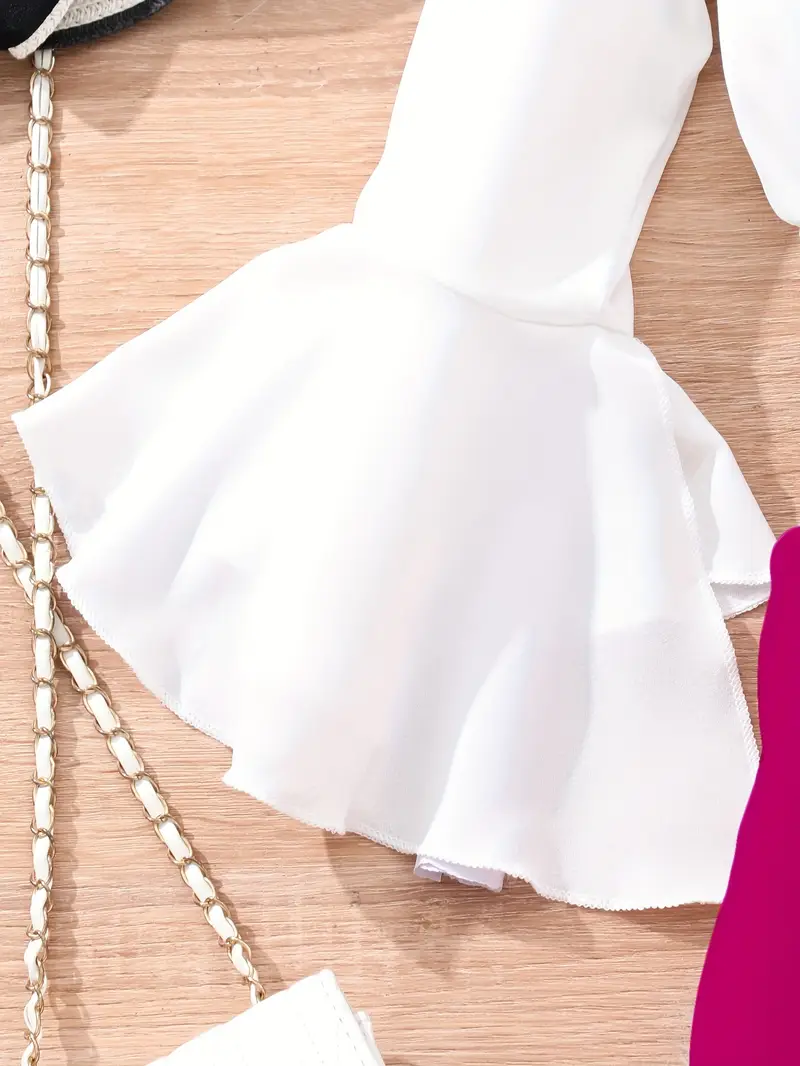 Set Abiti Bambina 3 Pezzi - Top Manica Corta, Gonna Bretelle, Cappello - Estate, Compleanno, Festa - Foto 2