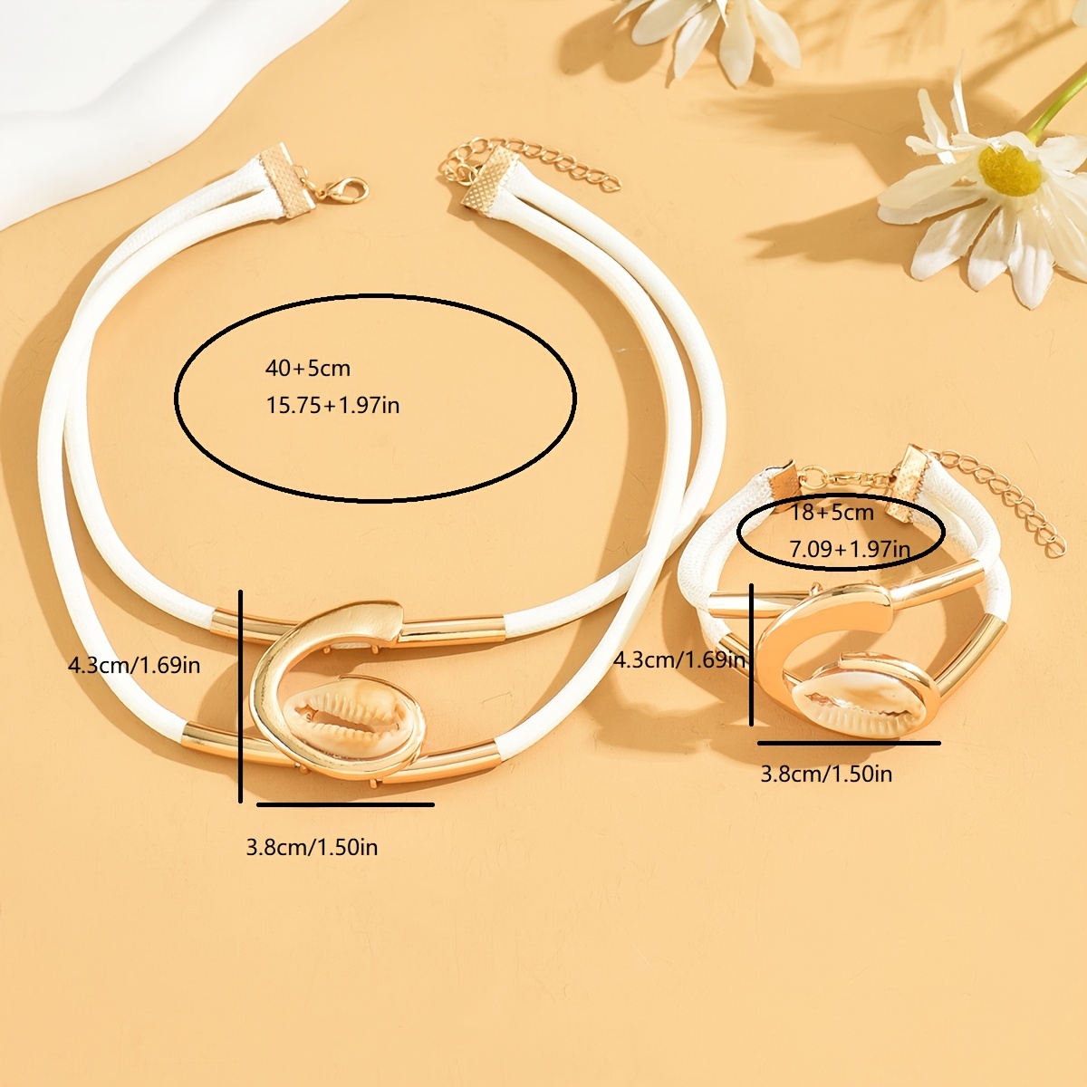 Minimalist Imitation Shell Necklace & Bracelet Set
