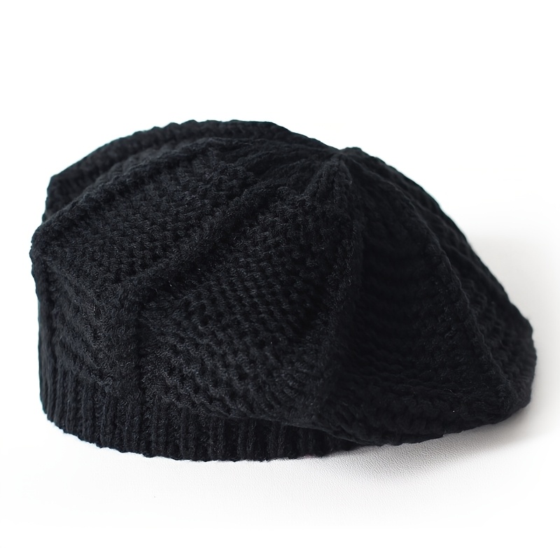 TEMU 1pc Boina de Mujer Gruesa de Color Sólido, Nueva y Elegante, para Otoño e Invierno, Sombrero de Mujer, Multicolor Opcional, Adecuada para Uso