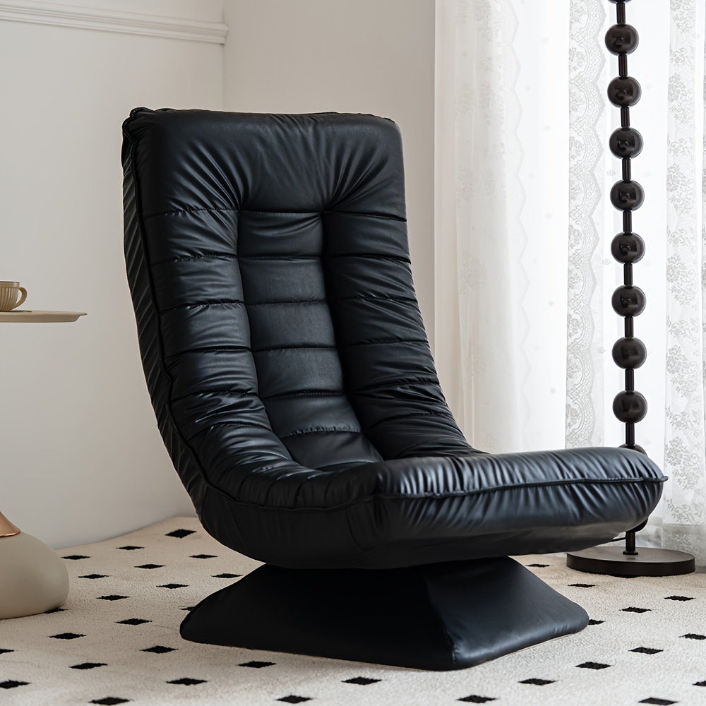 Adult Swivel Floor Chair - Lounge Chair with 360-Degree Rotation - Cushioned Banana Chair, Foldable & Comfortable Back Support Seat for Gaming, Reading, And Watching