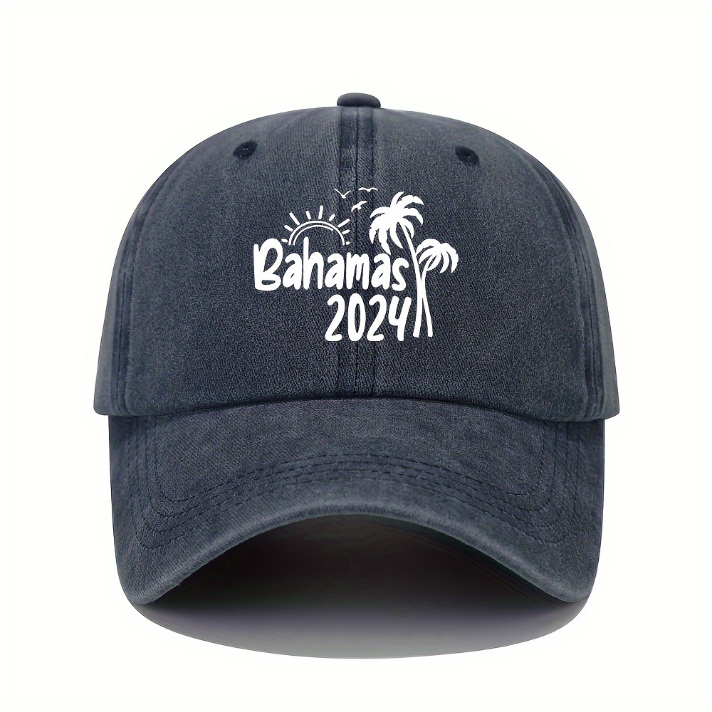 

Bahamas Print Baseball Cap, Lightweight Washed Dad Hat, Adjustable Women's Sun Protection Hat