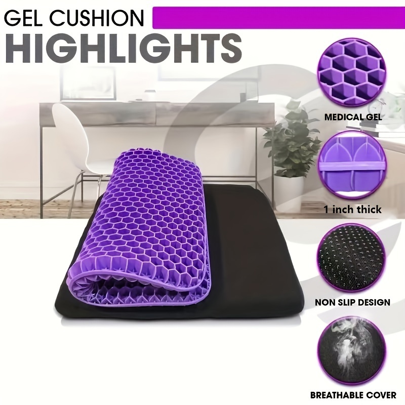 

Ultra-comfort Purple Gel Cushion With Cooling Honeycomb Design - Soft, Breathable For Office & Car Seats Gel Seat Cushion Sciatica Seat Cushion