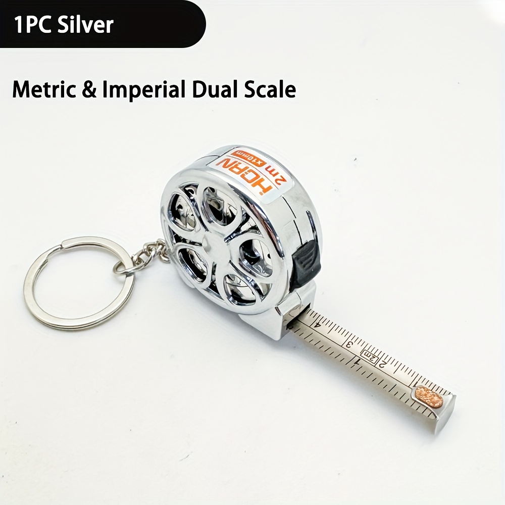 Image of 1pc Mini Measure 2m Steel Tape Measure Delicate Small Steel Ruler, Metric & Imperial Dual Scale, Multipurpose Steel Tape Measure Gift Ruler