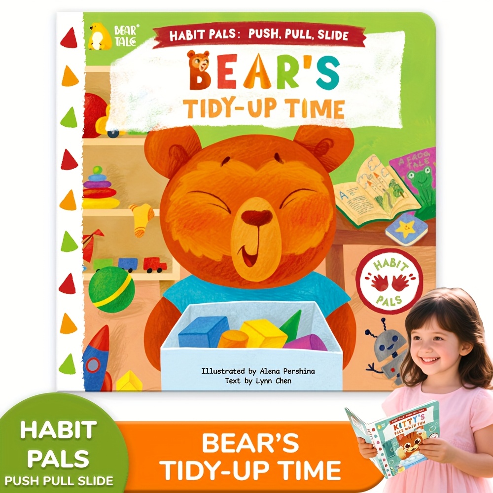 Bear's Tidy Up Time Push-Pull Book for Good Habits