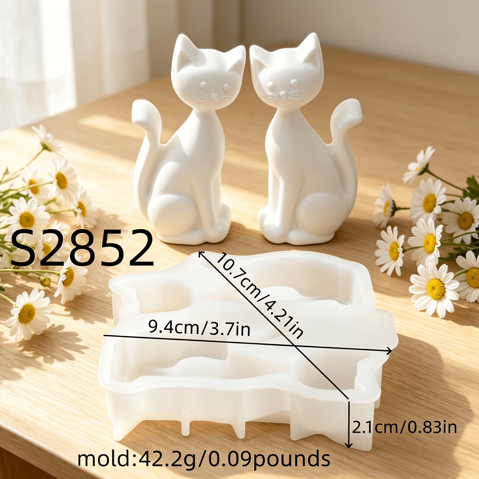 E-shop Halb-dreidimensionale Silikonform für ein Katzenornament, geeignet für Kerzen und Gipsdekorationen. Diese Silikonform ist ideal für und
