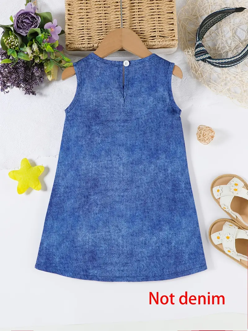 sleeveless denim smock dress Women's Chambray Sleeveless Smock Dress - Blue LRG