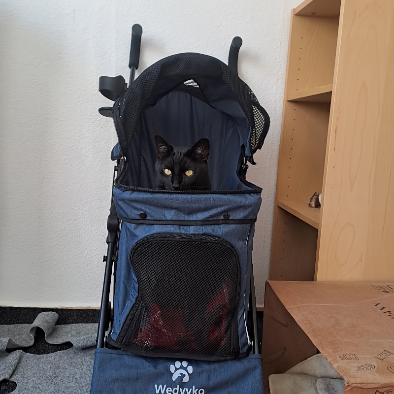 Dog Stroller for Small Dogs and Cats with Storage Basket