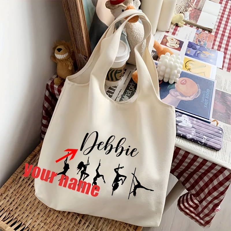TEMU 1 stuk Gepersonaliseerde Paardrijdster Tote Tas Literatuur Schoudertas Reis Harajuku Handtas Vrouwen Aangepaste Paardrijdendansen Geschenken