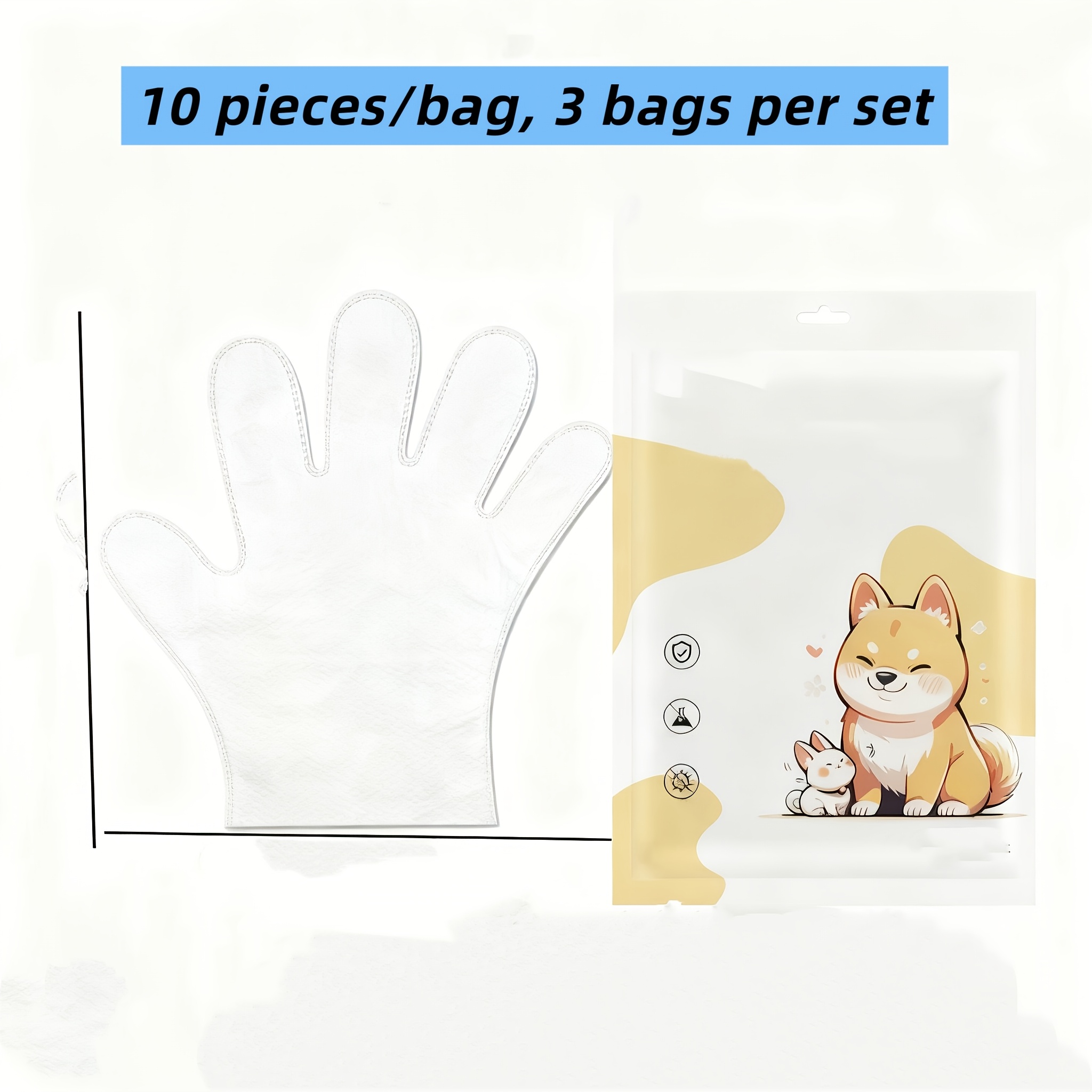 Image of 30pcs Pet No-rinse Gloves For Cats And Dogs, Bathing Wet Wipes, Handwashing And Deodorizing Pet Supplies Thanksgiving New Year Birthday Gift