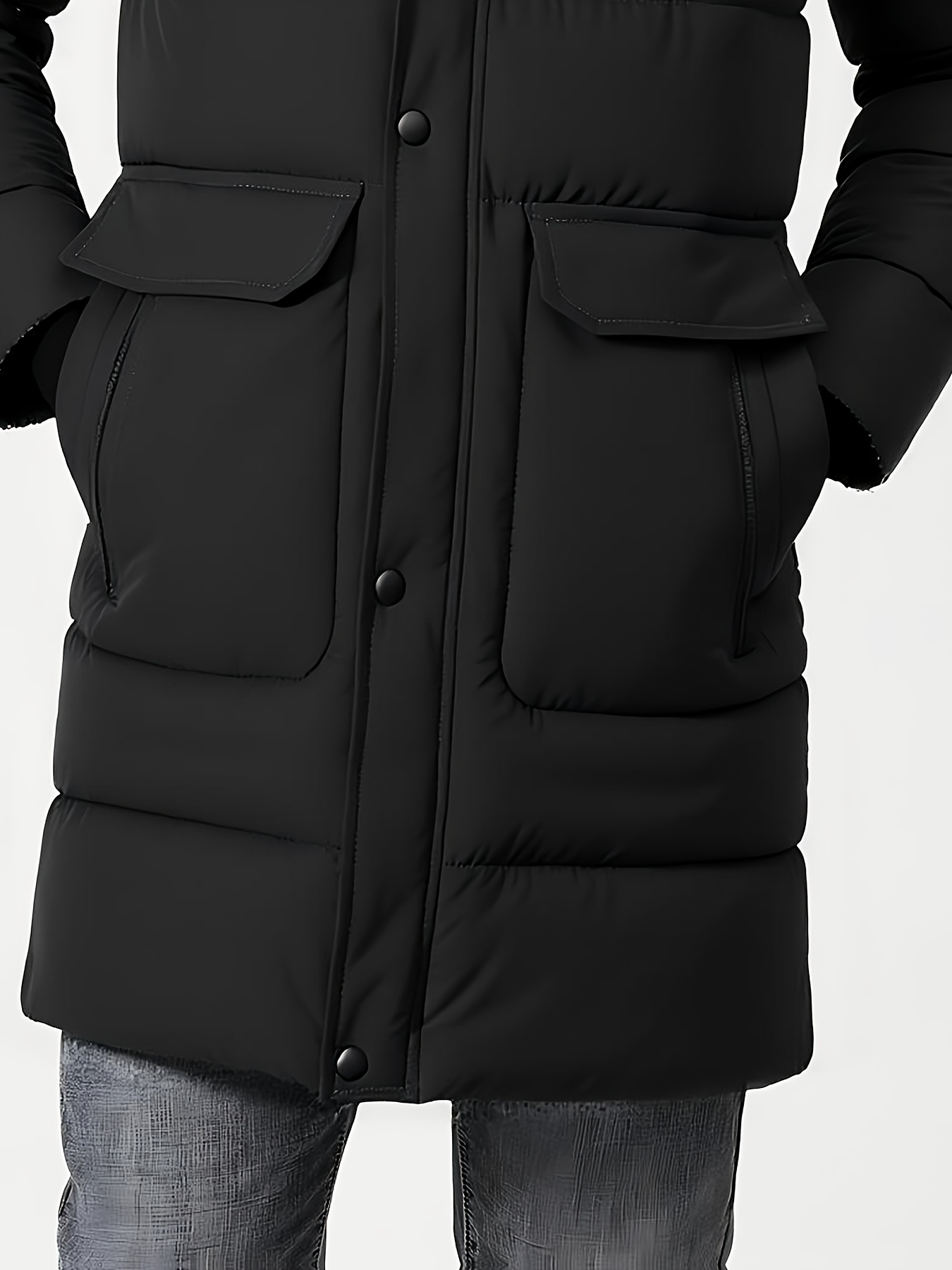 mens length workwear padded coat lining thickened like - Temu