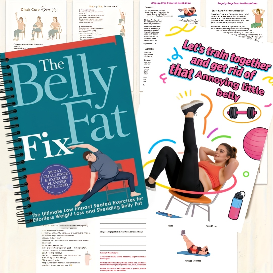 A Comprehensive Abdominal Weight Loss Challenge Book - a 30-Day Guide for Weight Loss And Reducing Belly Fat, Featuring Full-Color Printing, an Integrated Meal Tracking Plan, And a Spiral-Bound Diary - Includes Gentle Yoga Poses, Meal Plans