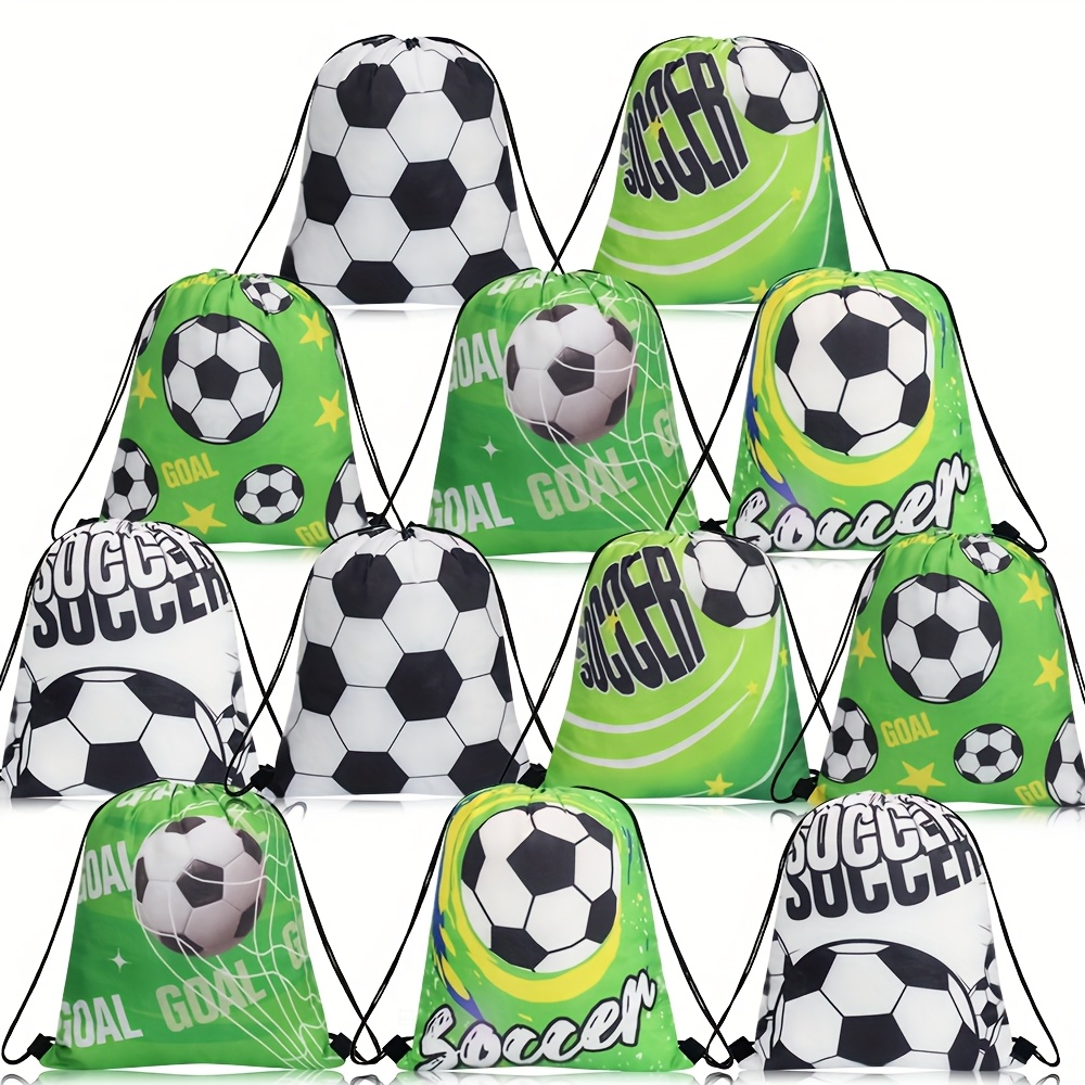 E-shop Geschenk für Sie/Ihn 12-teiliges Fußballfans-Thema für Party-Kordelzugbeutel - Polyester-Material, langlebig und wiederverwendbar, geeignet für
