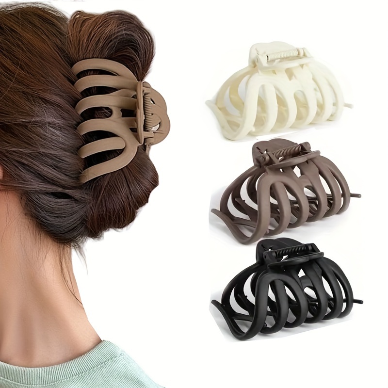 TEBIEKOY Haarklammern Blattform – 3er Set, 9,4 Cm, Rutschfest Für Dickes & Dünnes Haar