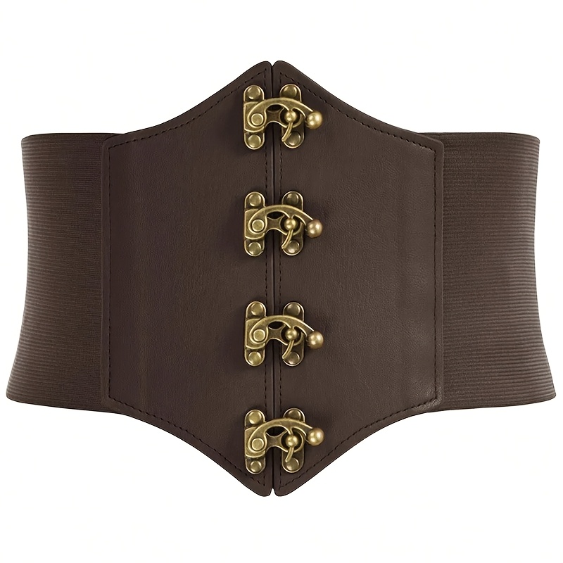 womens brown elastic waist cincher belt adjustable - Temu display picture 1