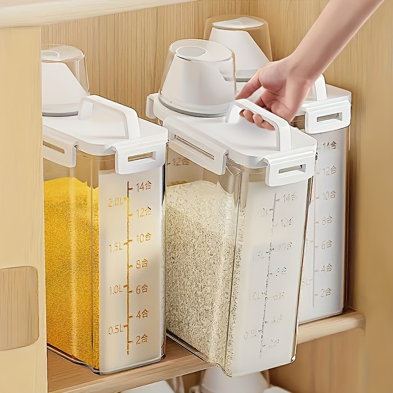 

Airtight Food Storage Container Set With - Pp Material, Leakproof And Moisture-resistant For Cereal, Pasta, Beans, Snacks - Kitchen Organization System, Non-electric