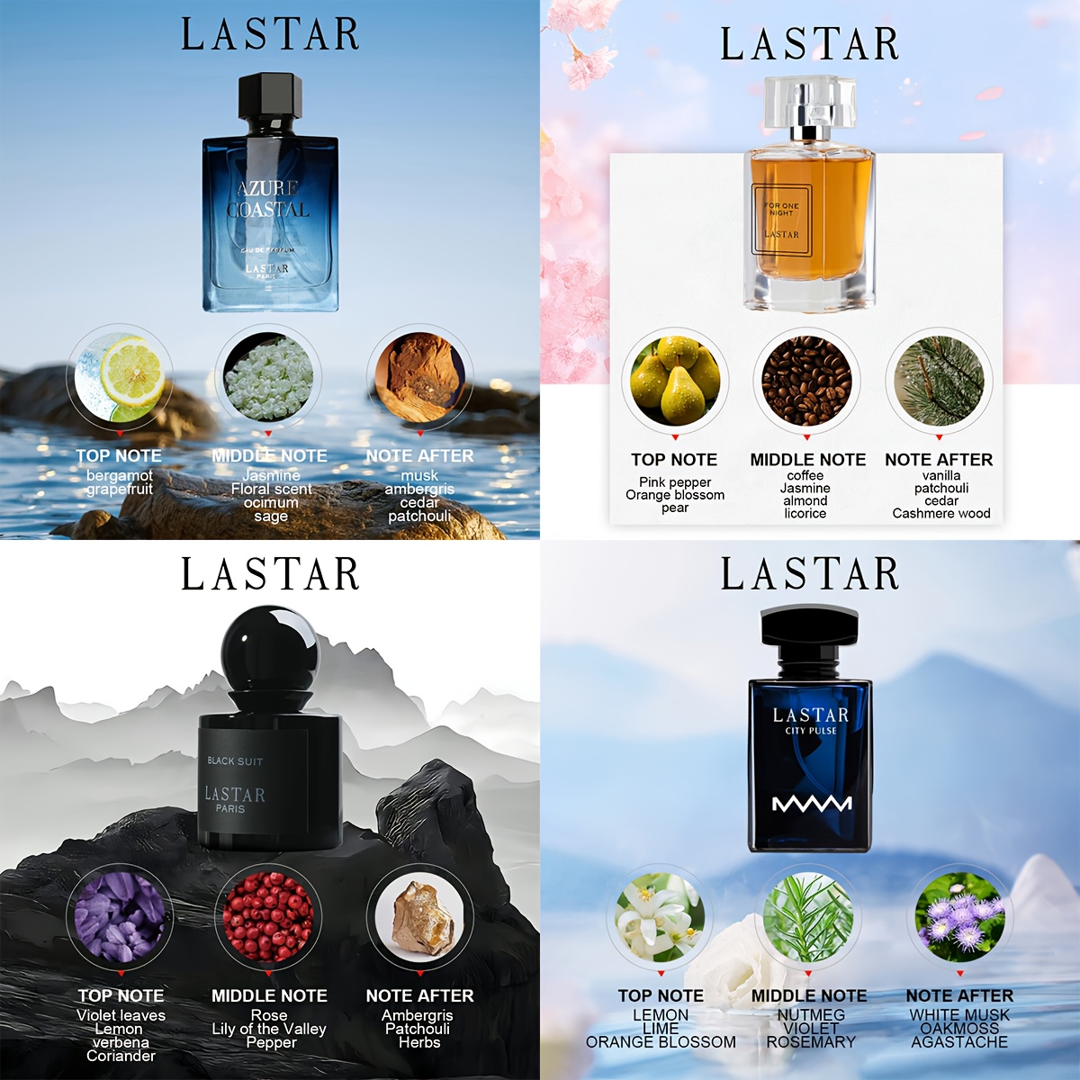 LASTAR Parfum Homme, Océan/Bois/Floral/Épicé Arabe, Différentes Odeurs au Choix, Spray Parfum Homme Sensuel, Idéal pour un Usage Quotidien ou Occasions Spéciales, Cadeau Parfait
