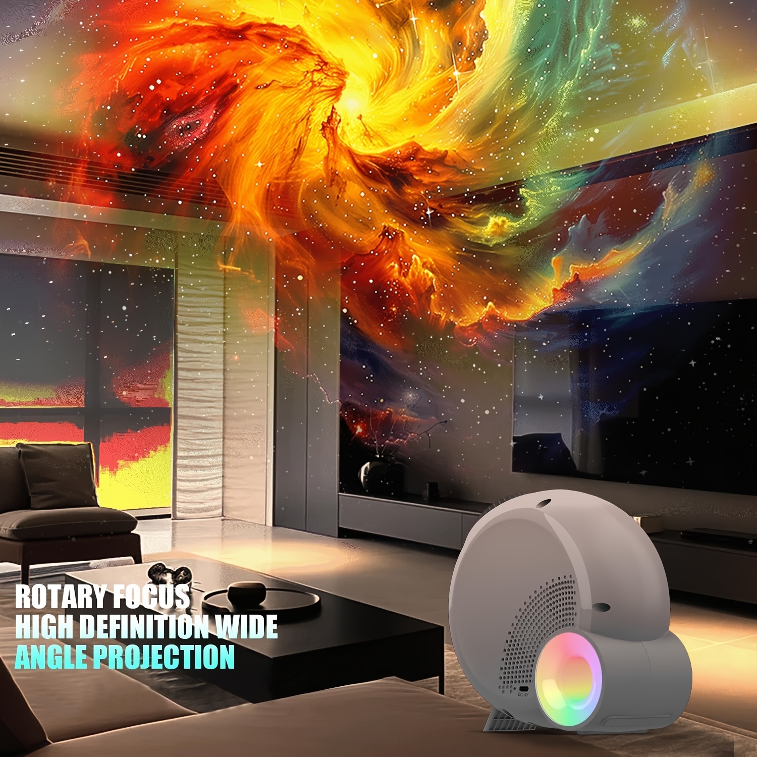 1pc 13 in 1 led projector lamp usb powered light with remote wireless built in microphone non waterproof desktop planetarium for decor ideal for christmas birthday party gifts details 5