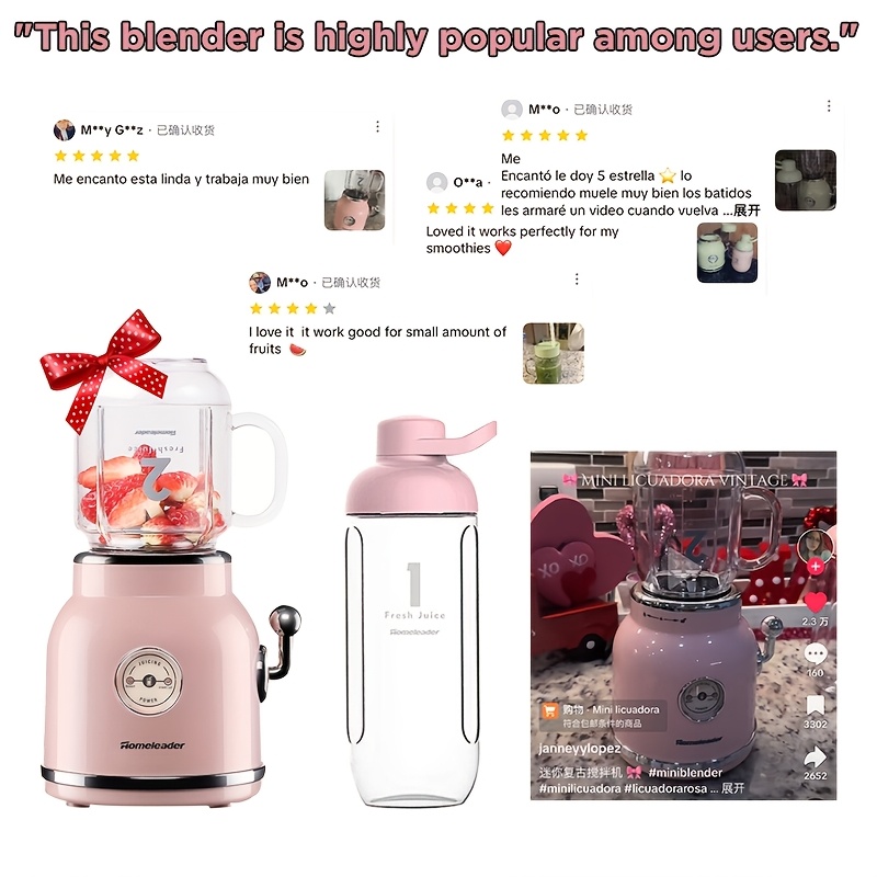 Homeleader Smoothie Blender, Personal Blender for Shakes And Smoothies with a 20.3 Oz Tritan Bpa-Free Travel Cup And Lid, Green, Juicer Machine