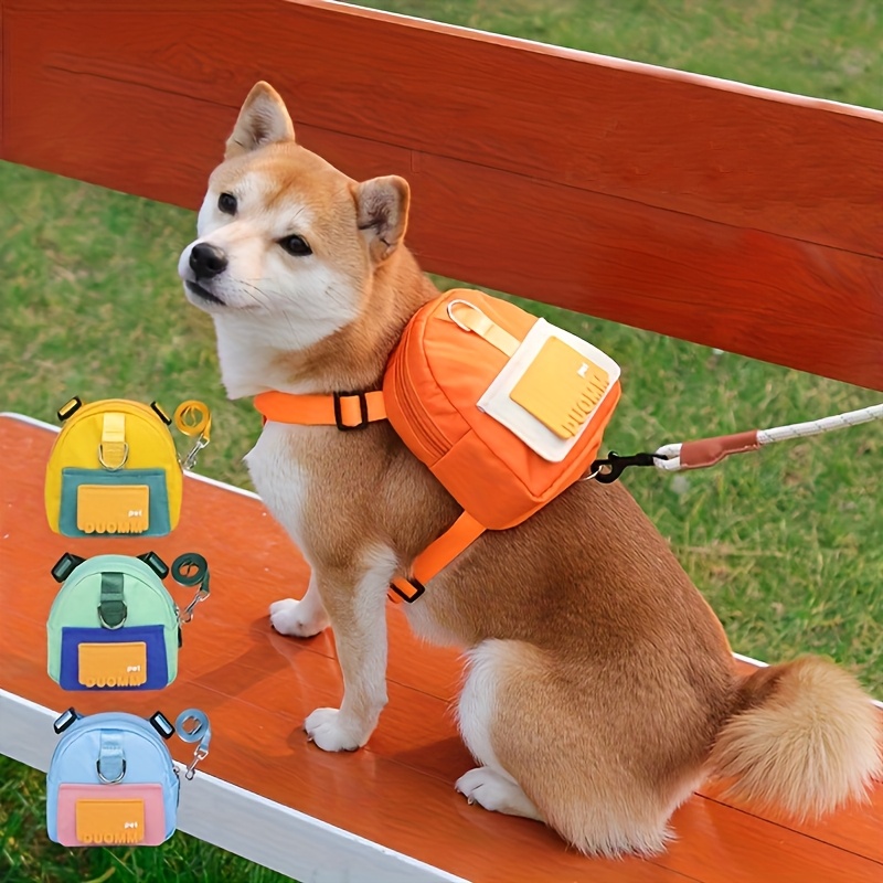 Arnés Mochila Ajustable para Perros con Correas de Pecho Acogedoras,  Tiras Reflectantes y Hebillas para Per