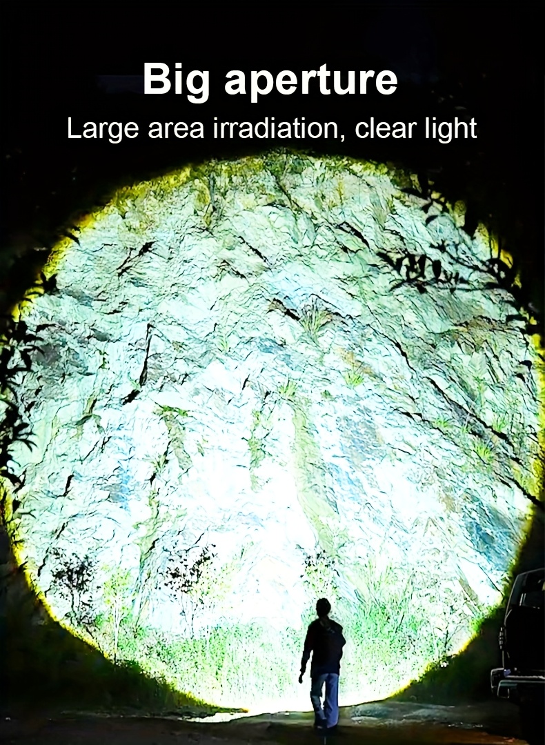 led flashlight with 6   retractable zoom usb c charging aluminum body ideal for outdoor camping emergency use camping accessorie Product details 3