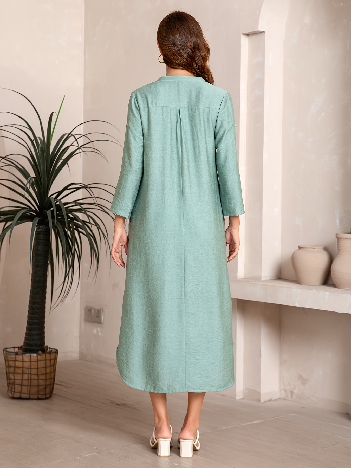 middle eastern long robe conservative womens dress casual - Temu Mauritius