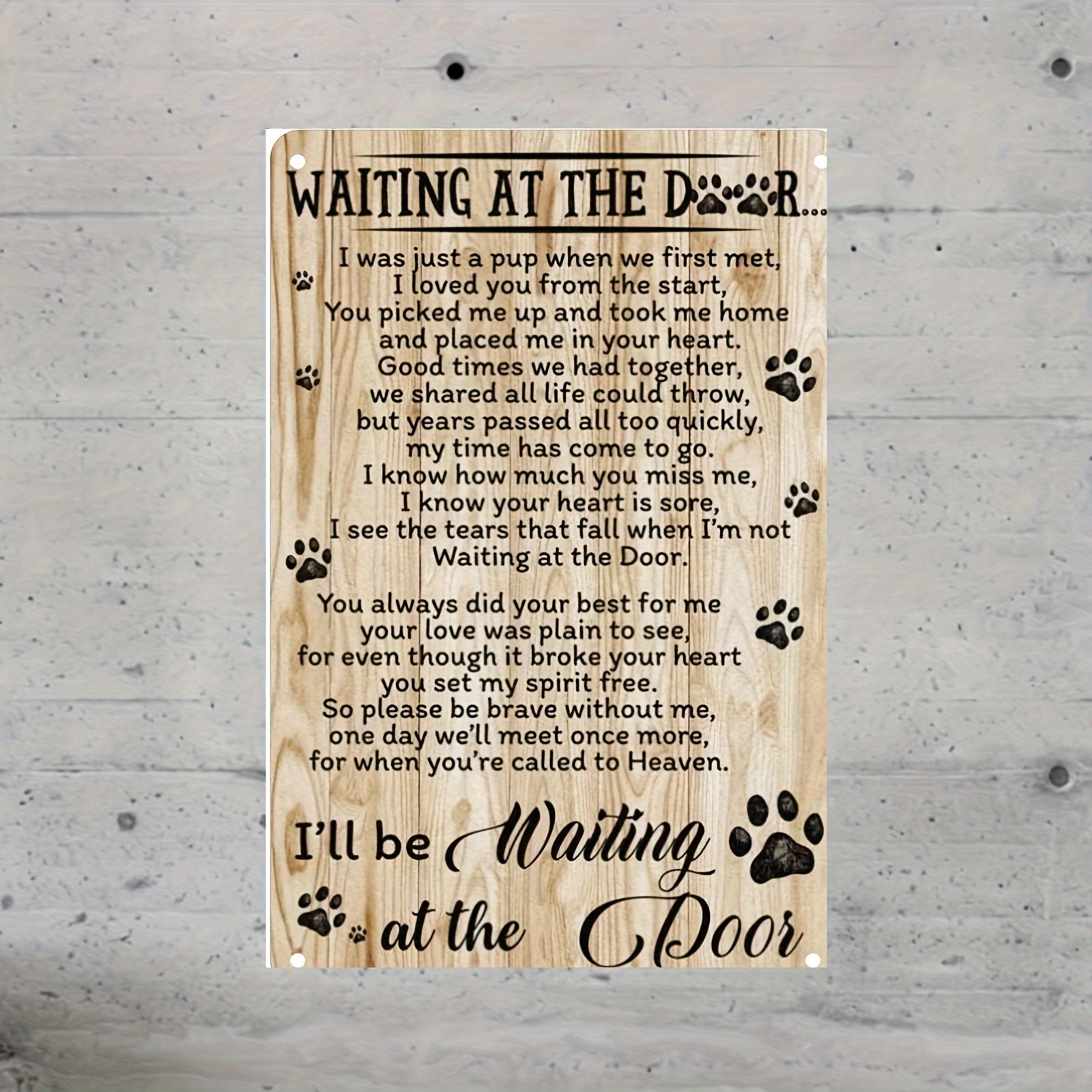 

Be At The Dog Metal - Aluminum Decor For Pet , - / Tin Plaque Pre-drilled , , Universal , 8x12 - 1pc